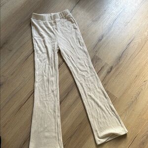 Petal & Pup Cream Ribbed Flare Pants